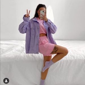 Oversized purple jean jacket